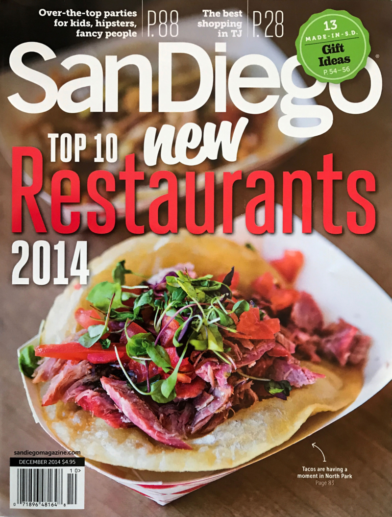 San Diego Top 10 New Restaurants 2014