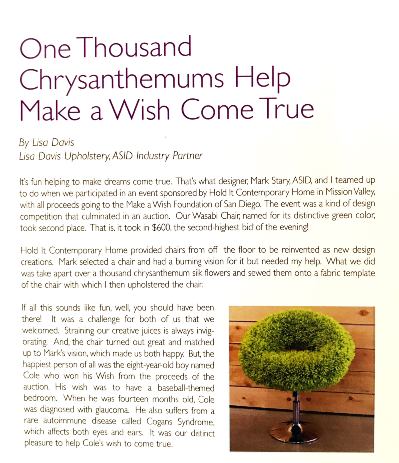 Wasabi Chair Designed and built by Mark Stary